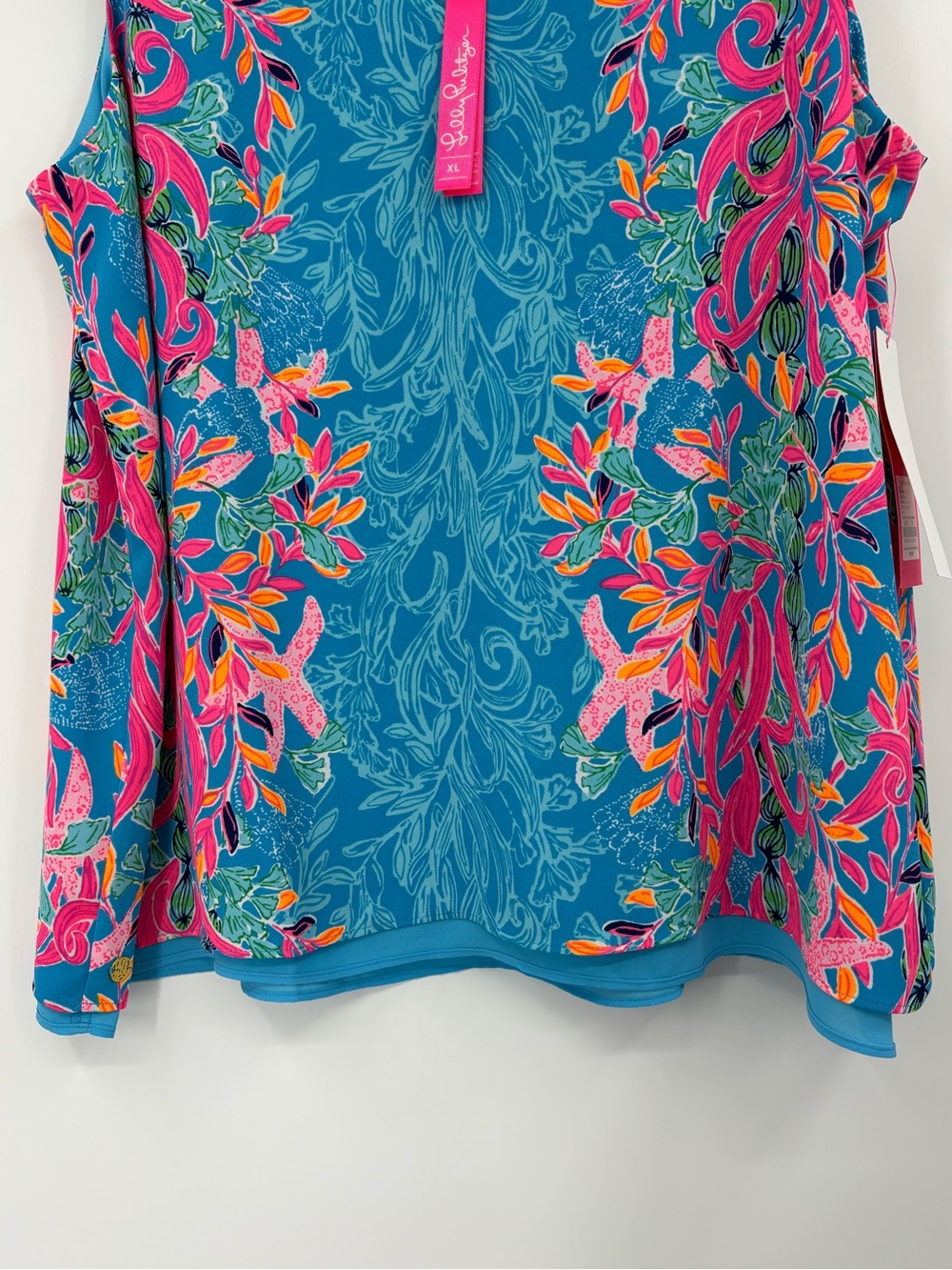 Lilly Pulitzer Florin Reversible Lileeze Tank Top Seaweed Samba Engineer XL NWT - Picture 13 of 14